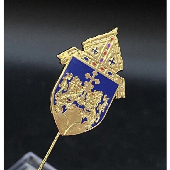 Symbol Arts Coat of Arms of the Roman Catholic Diocese of Baker OR Stickpin Pin - Picture 6 of 7